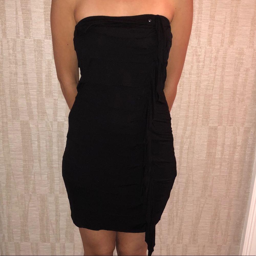 GUESS black strapless dress